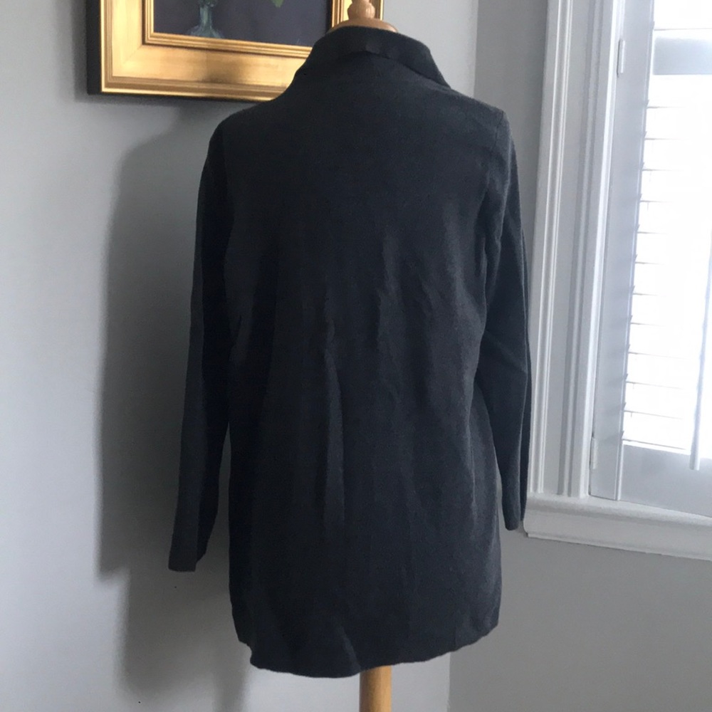 Loft Outlet Gray Two Pocket Collared Cardigan Coat - image 4
